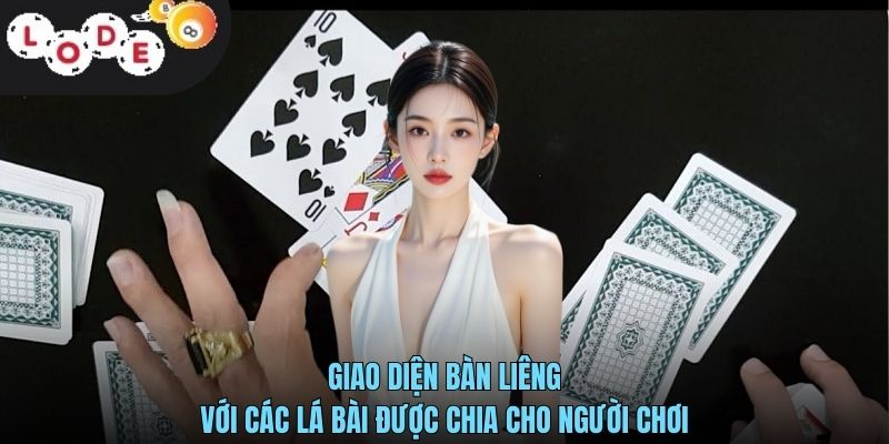 Liêng Miền Bắc - Trò Chơi Bài Giải Trí Hấp Dẫn Tại LODE88 3 Giao diện bàn Liêng với các lá bài được chia cho người chơi